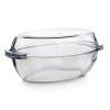 pekáč ovál 2,2+1,8l 34x19,6cm skl.s poklicí