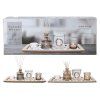 svícen/diffuser 36x14cmx1cm 5 dílů+dekorace, dřevo/sklo 38 22766