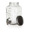 láhev 4000ml skleněná s kohoutkem, kov.víčko