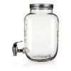 láhev 4000ml skleněná s kohoutkem, kov.víčko