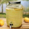 láhev 8000ml skleněná s kohoutkem, kov.víčko