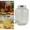 láhev 8000ml skleněná s kohoutkem, kov.víčko
