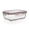 dóza LORA obdél. 0,95l 20,5x15,5x6,5cm skl.+PP víčko TRA/BORDO