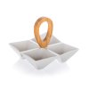 miska dělená 21x21x17cm porcelán/bambus BRILLANTE