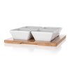 miska sada 5díl.(4xmiska,1xtác) 20x20cm porcelán/bambus BRILLANTE