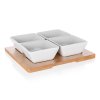 miska sada 5díl.(4xmiska,1xtác) 20x20cm porcelán/bambus BRILLANTE