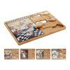 prkénko na sýr 30,5x21,5x1,2cm,2xnůž,1xvidlička,bambus/keramika,mix dekorů