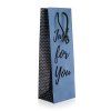 taška dárková na láhev 12x35x9cm JUST FOR YOU BLUE 35 24483