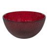 MISKA LESKLÁ ČERVENÁ S GLITRY D15*7CM 0.5L
