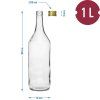 láhev 1000ml skleněná s uzávěrem (4ks)