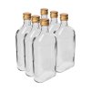 láhev placatka 500ml skleněná s uzávěrem (6ks)